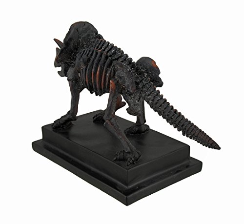 Estatua esqueleto de Triceratops acabado bronce antiguo miniatura 4