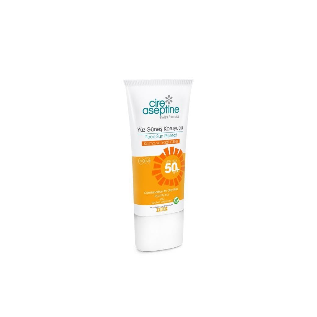 Cire Aseptine Yüz Güneş Koruyucu Karma ve Yağlı Ciltler 50 SPF 50 ml