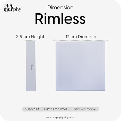 Image of Murphy 12-Watt Borderless Square LED Surface Mount Panel Light (Cool White, Pack of 12), No False Ceiling Required