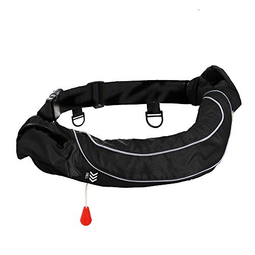 Eyson Inflatable Life Jacket Life Vest Life Ring Belt Pack Waist Bag Manual (600 Black) #TOP1