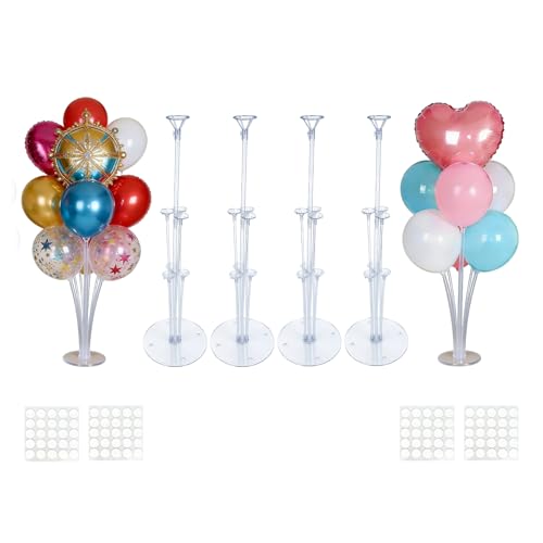 Xinjiayi 6 Pack Balloon Stand Kit Reusable Balloon Sticks With Base