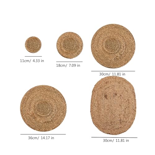 Sets de table ronds tressés par 6 pour salle à manger