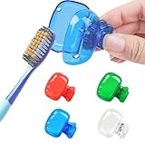 HAUUFENN 4色セット 歯ブラシキャップ 子供用 歯ブラシカバー ケース付き キャップ 携帯用 ケース 子供 旅行用 保護カバー 通気性 防塵 衛生的