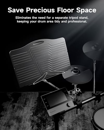Donner Sheet Music Holder, Adjustable Clamp On Sheet Music Tray for Drummers with Multi-Joint Arm, Space-Saving Percussion Sheet Music Tray for Acoustic Electric Drum, Fits 15-35mm Cymbal Stands - image 2