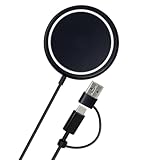 15W Cargador Inalámbrico Magnético, Cargador Inalámbrico Estación de Carga Inductiva Compatible con iPhone 17/17 Pro/17 Pro Max/17 Plus/16/15/14/13/12 Pro Airpods (Negro)