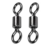 AMSYPORTS High Strength Fishing Swivel Connector Saltwater Freshwater Barrel Swivels Rolling Heavy Duty Swivels Fishing Copper Black Nickel, 50pcs, 105lbs
