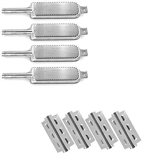 Replacement Kit for Charbroil 4634522 & Kenmore 415.16213, 415.16215, 16111, 16209, 16211, 16213, 16215 BBQ Gas Grill Includes 4 Stainless Heat Plates and 4 Stainless Burners