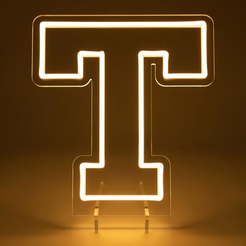 Image of Light Up Letters T, Led Marquee Letter Lights Neon Sign, 13.9 inch Height Decorative Lighted Alphabet Number, Battery /USB Powered Led Letters Lights for Wedding, Birthday, Party, Christmas or Home Decor