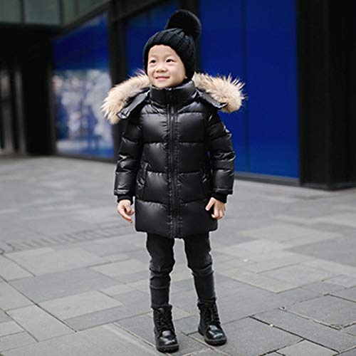 Girls Long Hooded Puffer Jacket Thicken Fur Collar Warmth Winter Outerwear Zip Up Cute Padded Down Coat Boys Clothes4