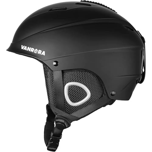 VANRORA Ski Helmet, Snowboard Helmet - Black, M