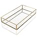Produktbild Homtone Retro Spiegeltablett Dekotablett Gold Glastablett Tablett, Glass Kosmetik Organizer Aufbewahrung Tablett für Schminktisch Dekor (25 x 14 x 4 cm)