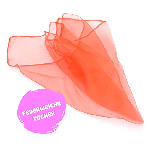 Kleintober Premium Jongliertücher I Bunte Chiffontücher I mit Anleitung für 5 Spiele I Tanztücher I Tücher Spiel für… – Bild 4