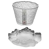 CIYODO 1 Satz Teiliges Japanischer Tee Becher mit Untersetzer Dekorative Tasse für Zuhause Bar und Besondere Anlässe Spülmaschinenfest und Hochtemperaturbehandelt