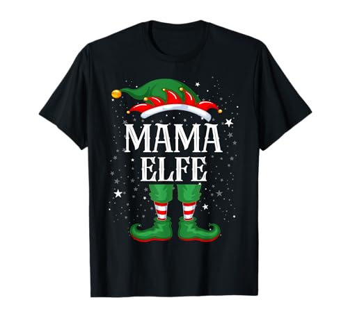Mama Elfe Tshirt Outfit Weihnachten Familie Elf Christmas T-Shirt