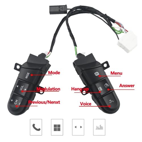 Boutons volant pour Civic 2006-2011 commande audio et bluetooth vert