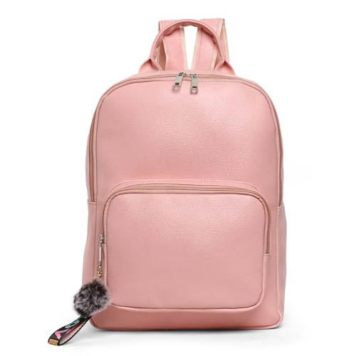 Image of Velouria Stylish Leather Backpack for Men & Women | Premium Small Bag with Front Pocket | Travel, Office & College Backpack | Trendy PU Leather Girls Bag