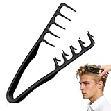 Sularpek Peine Texturizador Hombre, Peine de Textura, Peine pelo Rizado, Peine Hombre para Dar Volumen A Las Raíces y Flequillo, Peinado Rápido para Textura y Cuerpo, Hombres y Mujeres-Negro