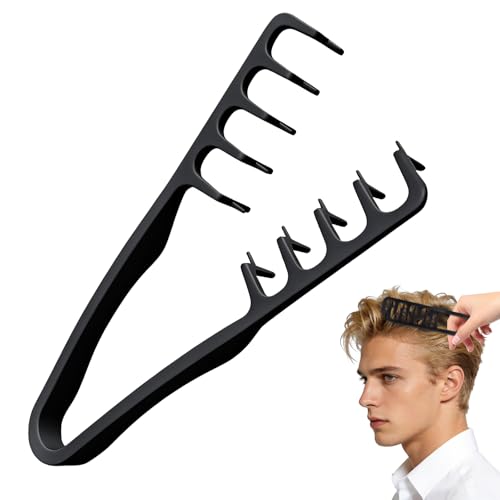 Sularpek Peigne Texture, Peigne Cheveux À Texture, Peigne Cheveux Bouclés Homme & Femme,Outil Volumateur Les Racines,Peignes Coiffants Cheveux pour Frange et Cheveux Bouclés-Noir