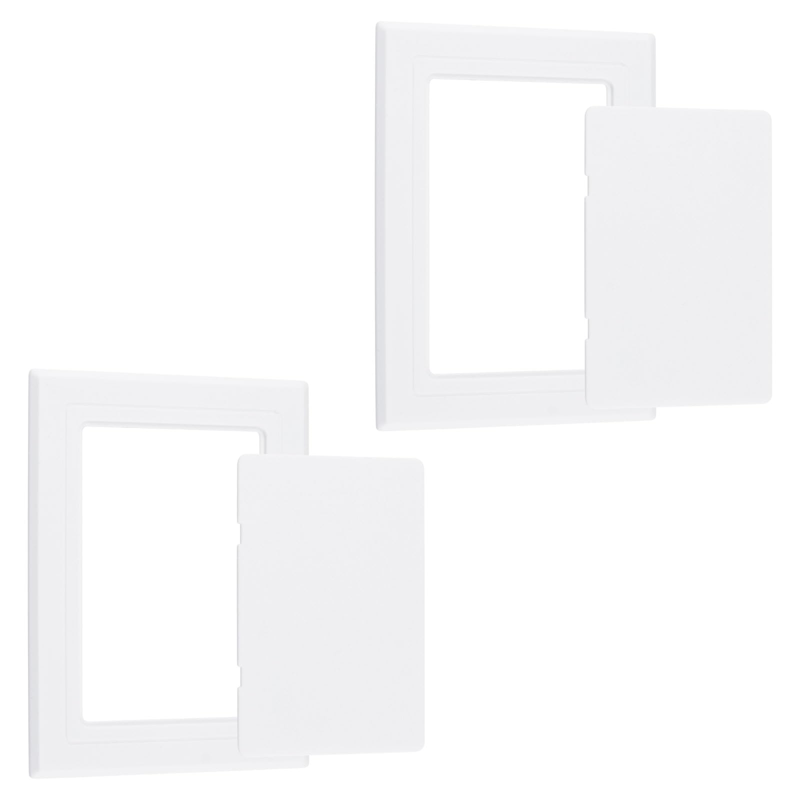 UFURMATE 2Pcs Self Adhesive Access Door Panels, 4 x 6 inch Surface-Mounted Wall Hole Cover Inspection Door for Plumbing & Electrical Cables & Wiring (White) — image 1