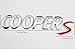 CSPEN for Mini Cooper R56 F55 F56 F57 3D Metal Badge Engraved Decal Sticker Replacement Piece Rear Trunk Logo Cover Hatch Door Taildoor (Silvery)