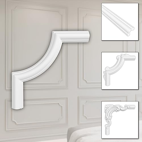 HEXIM Stuckverzierung aus HDPS/PU weiß - Stuckrahmen Wanddeko Bilderrahmen - HCR Wandleisten (2 Stück HCR516-1) Stuck Verzierung Rahmen Vertäfelung Weiß