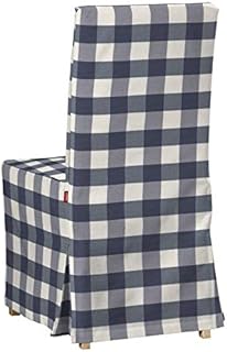 Dekoria Sukienka na krzeslo Henriksdal dluga Pokrowiec na model Henriksdal granatowo biala krata (5,5x5,5cm)