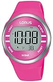 Lorus Digital Quartz Watch with Silicone Strap, Pink, Fashion
