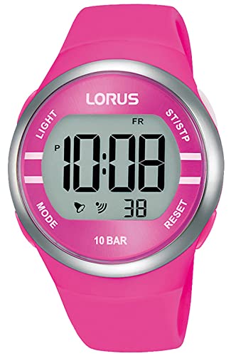 Lorus Reloj Digital de Cuarzo con Correa de Silicona, Rosa., Fashion