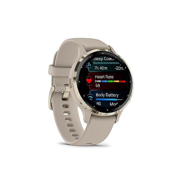 Garmin Venu 3S, Running GPS Smartwatch, AMOLED Display, Advanced Health & Fitness, Up to 10 Days Battery, Soft Gold with French Gray Silicone Band - Bundle w/Deco Essentials 26-Month CPS Plan - Image 3