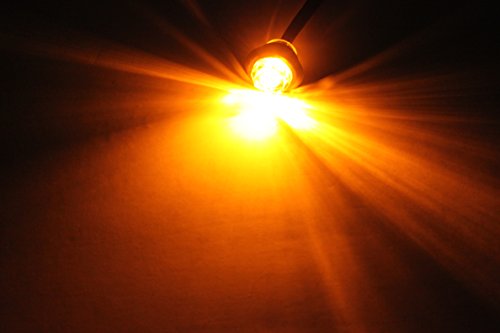 Set Of 2 3/4" Bullet Amber Mini Round Led Light Clearance Side Marker Truck Trailer #TOP3