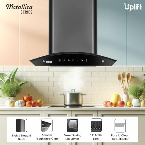 Uplift-60-cm-1350-m3hr-Baffle-Filter-Autoclean-Kitchen-Chimney-Titania-60-Wall-Mount-Curved-Glass-Motion-Sensor-Touch-Control-Black-Made-in-India
