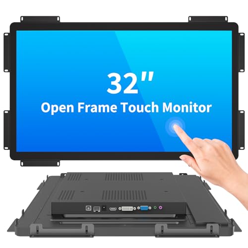 Image of 32 Inch Open Frame Touch Monitor, PCAP 10-Point Touch Industrial Touchscreen Monitor, with HDMI /VGA /DVI Interface, Active Matrix TFT LCD,LED Backlight, with VESA Mount