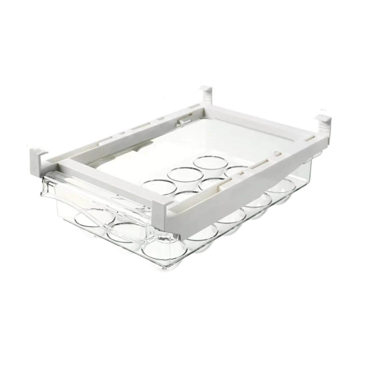 YCENJEPSAZ Fruit Vegetable Preservation Organizer Transparent Egg Container Under-shelf Refrigerator Drawer Kitchen Storage Box(For Egg)