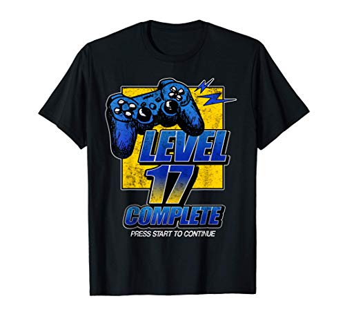 Regalo de un videojuego completo de nivel 17 de cumpleaños Camiseta