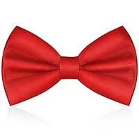 URAQT Fliege Herren, Klassische Einfarbig Fliegen für Männer, Schmale Smoking Fliege Schleife mit Haken, Einstellbar Bow Tie für Hochzeit Party(Rot)