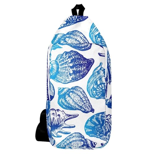 Sac à dos à bandoulière coquillage bleu : fini les poches pleines au quotidien