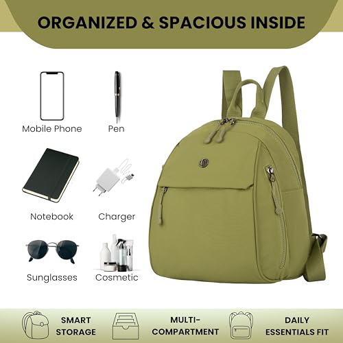 Image of TS WITH TECHSUN Women Mini Backpack | Water-Resistant Compact Bag for Travel, Daily Use & Casual Outings | Fits Only Essentials (L) 26CM X (W) 15CM X (H) 32CM