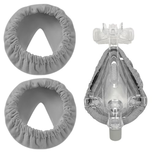 WeddHuis 2 pièces Couvre-masque,Coussinets de CPAP,Protège-nez universel,de PPC hospitalier professionnel en coton mélangé pour apnée du sommeil et ResMed (Gris)