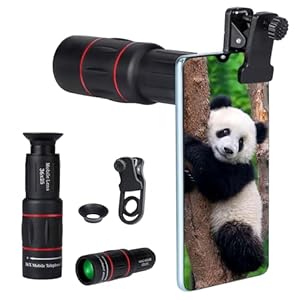 36X Long Focus Telephoto Phone Lens for iPhone and Android, Zoom Cellphone Camera Lens with Phone Clip for Picture Video Taking