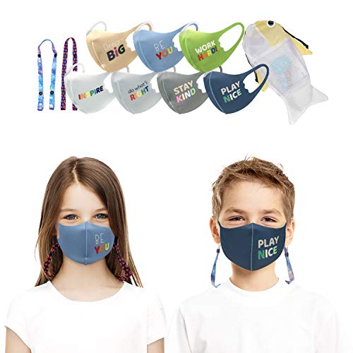 Kids Reusable Washable Face Cover or Bandanas Protective Covering For Children (7 DAY SET - 002)