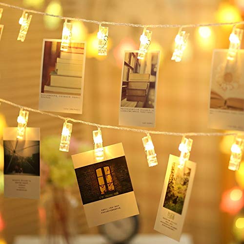 Magnoloran 20 LED Photo Clip Starry Lights with Remote LED Fairy Twinkle Lights Home Festival Decor Lights for Christmas Party Halloween Thanksgiving Wedding Valentine's Day