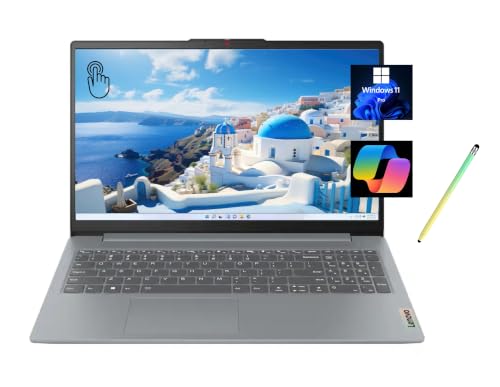 Image of Lenovo Ideapad Slim 3 15.6 inch FHD Touchscreen Laptop, AMD Ryzen 7 5825U, 16GB RAM, 1TB SSD, AMD Radeon, Windows 11 Pro, Arctic Grey, with Stylus