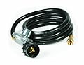 Camco Camper/RV Low Pressure Gas Regulator w/ 6’ Hose | Features Excess Flow & Thermal Protection | Type-1 Acme Connection & 3/8” Female Flare Swivel Nut | Rated for 70,000 BTUs/Hour (57703)