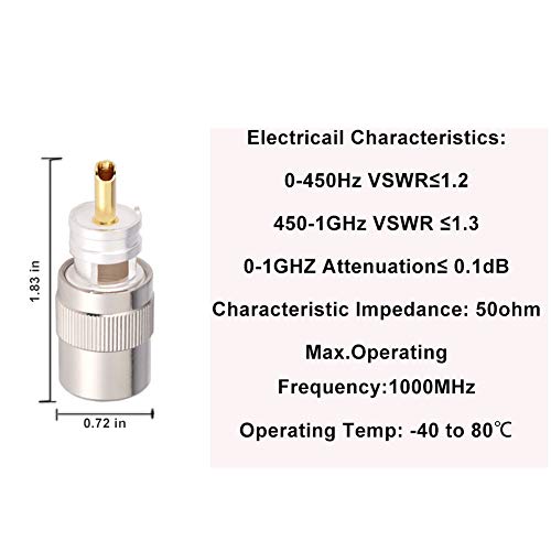 Xrds -Rf 5-Pack Pl259 Coax Connectors, Pl-259 Connectors, Pl-259 Uhf Male Solder Connector Plug 50Ohm Rf Coaxial Connector For Lmr400,Kmr400,Rg8,Rg8U,Belden 9913,Lmr400Uf,7D-Fb,Rg213 Coaxial Cable #TOP1