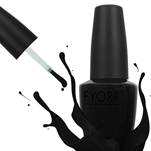 Image of Midnight Black Professional Nail Polish | Long Lasting, Quick Dry, Chip Resistant, High Shine Nail Paint | Smooth & Easy Application, Vibrant Trendy Shades for Women & Girls Party Daily Use 15ml