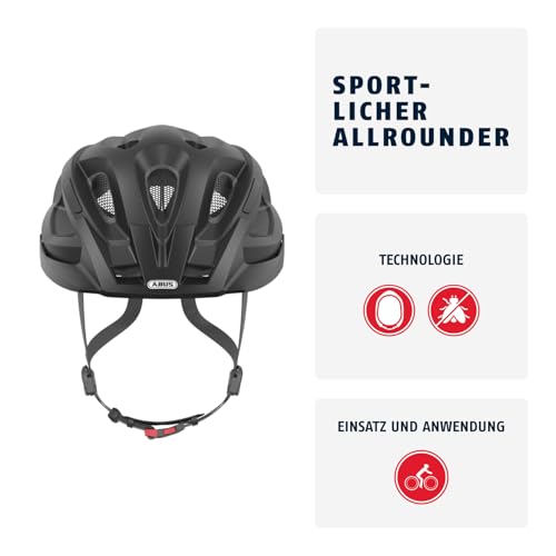 ABUS Unisex, Fahrradhelm, Schwarz (Velvet Black), M (52-58 cm) – Ansicht 2