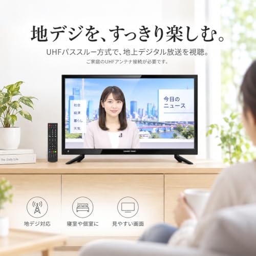 19V型 液晶テレビ 地上デジタル 1366×768 HDMI入力2系統 USB録画 メディア再生 VGA RCA対応 壁掛け対応 リビング 寝室