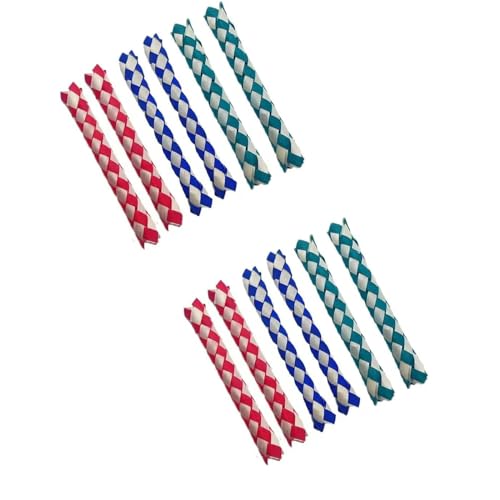 12Pcs Blue, Green and Red Classic Finger Traps Chinese Finger Trap Bamboo Chinese Bamboo Toys Birds Foraging Toy PET Bird Chew Toy Classic Party Toys for Adults Finger Puppets, Chinese Finger Trap
