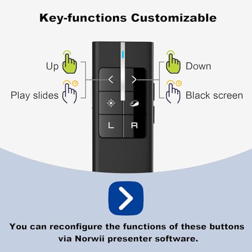 Image of Air Mouse Presentation Clicker with Pointer, Rechargeable Clicker for PowerPoint presentations, PowerPoint Clicker, Presentation Remote, Wireless Presenter, Handle Mouse (Black - N99)