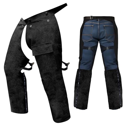 FORESTER Protective Trimmer Safety Chaps, Safety Green, Large (Black)